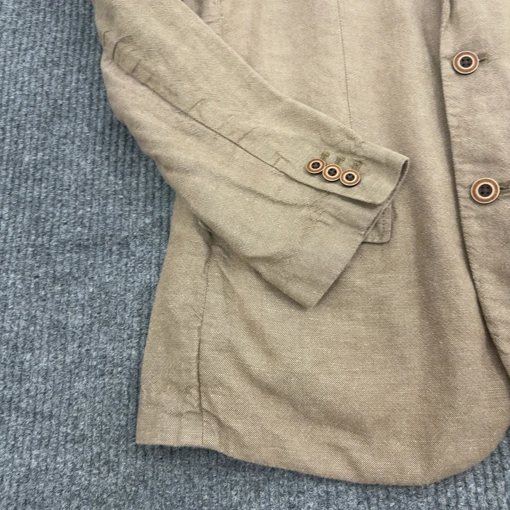 Gap Blazer Mens M Tan Linen Cotton Two Button Casual Business Summer Sport Coat